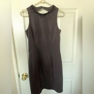 H&M Black Pencil Beaded Sleeveless Cocktail Work Dress Size 6 NEW